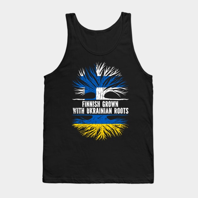 Finnish Grown with Ukrainian Roots Flag Tank Top by silvercoin